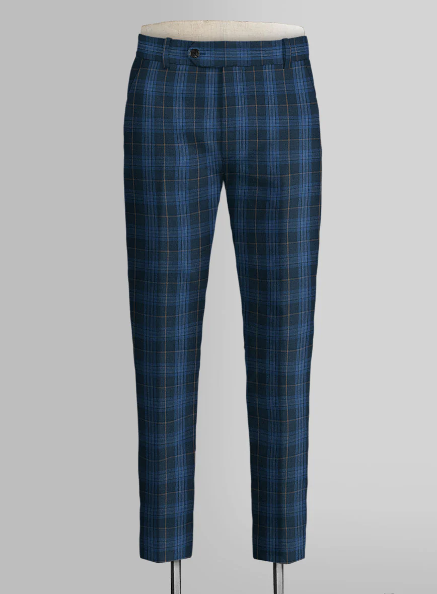 Campari Jet Blue Checks Linen Suit - Image 5