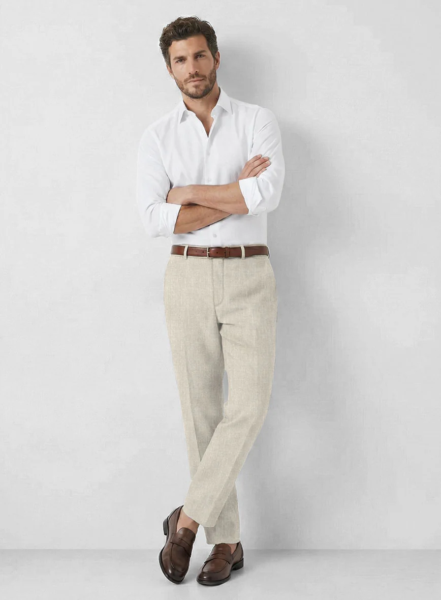 Campari Oatmeal Linen Pants - Image 3