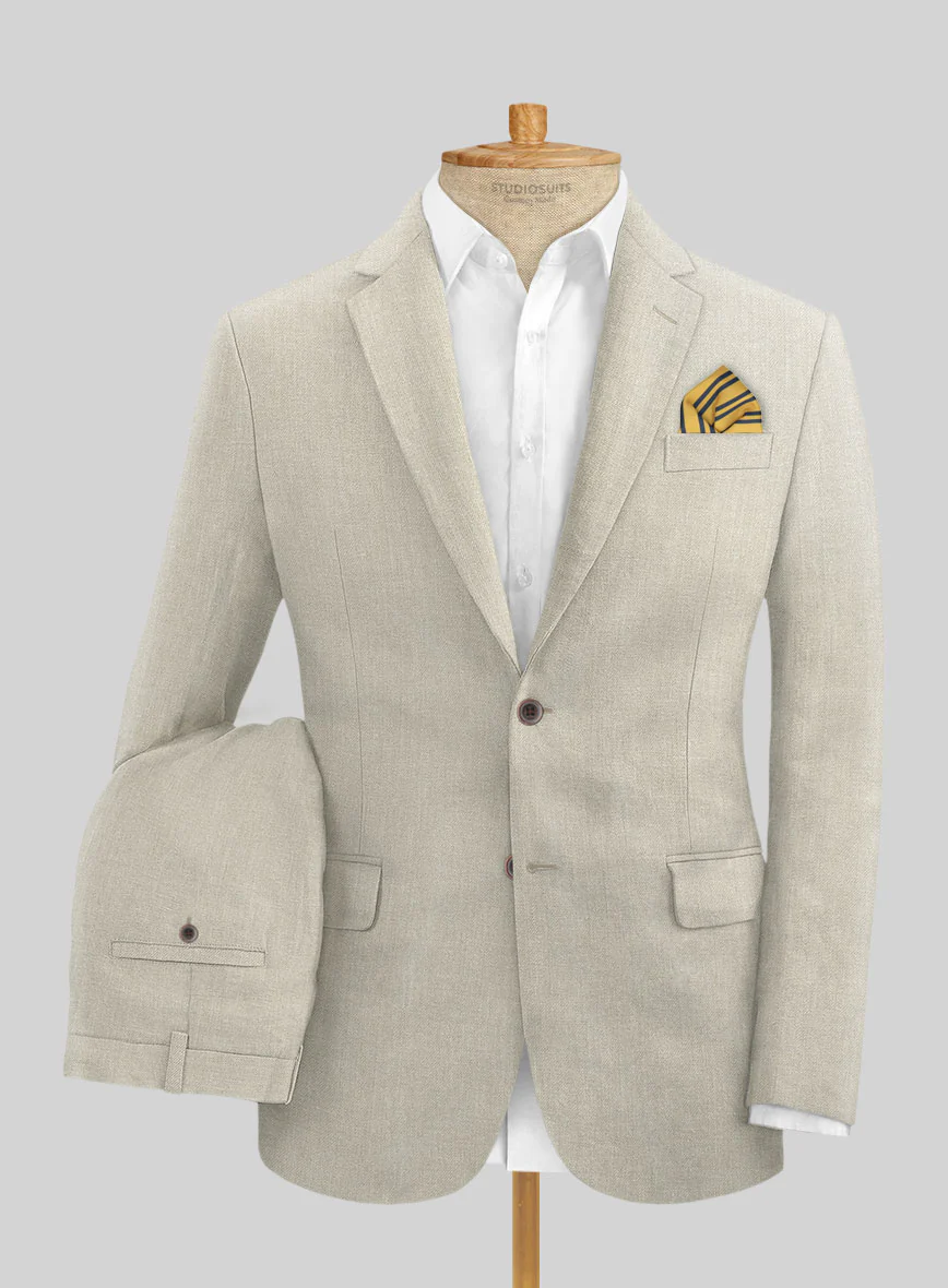 Campari Oatmeal Linen Suit - Image 2