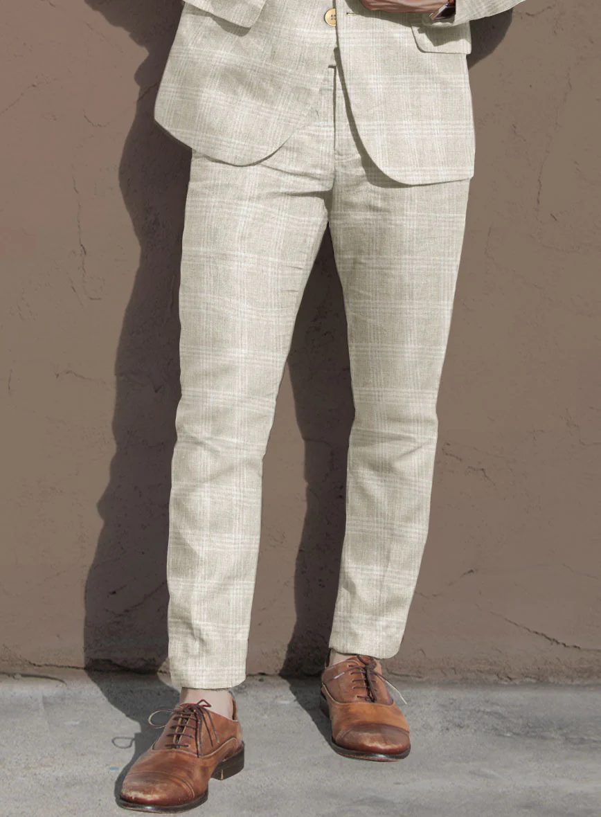 Campari Summer Checks Linen Pants - Image 2