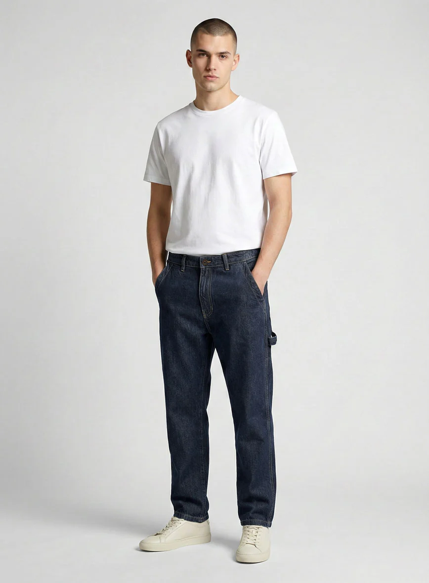 Carpenter Style Cargo Denim Jeans - Image 3