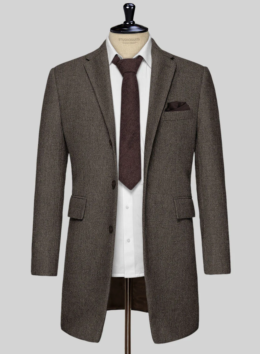 Carre Brown Tweed Overcoat - Image 3