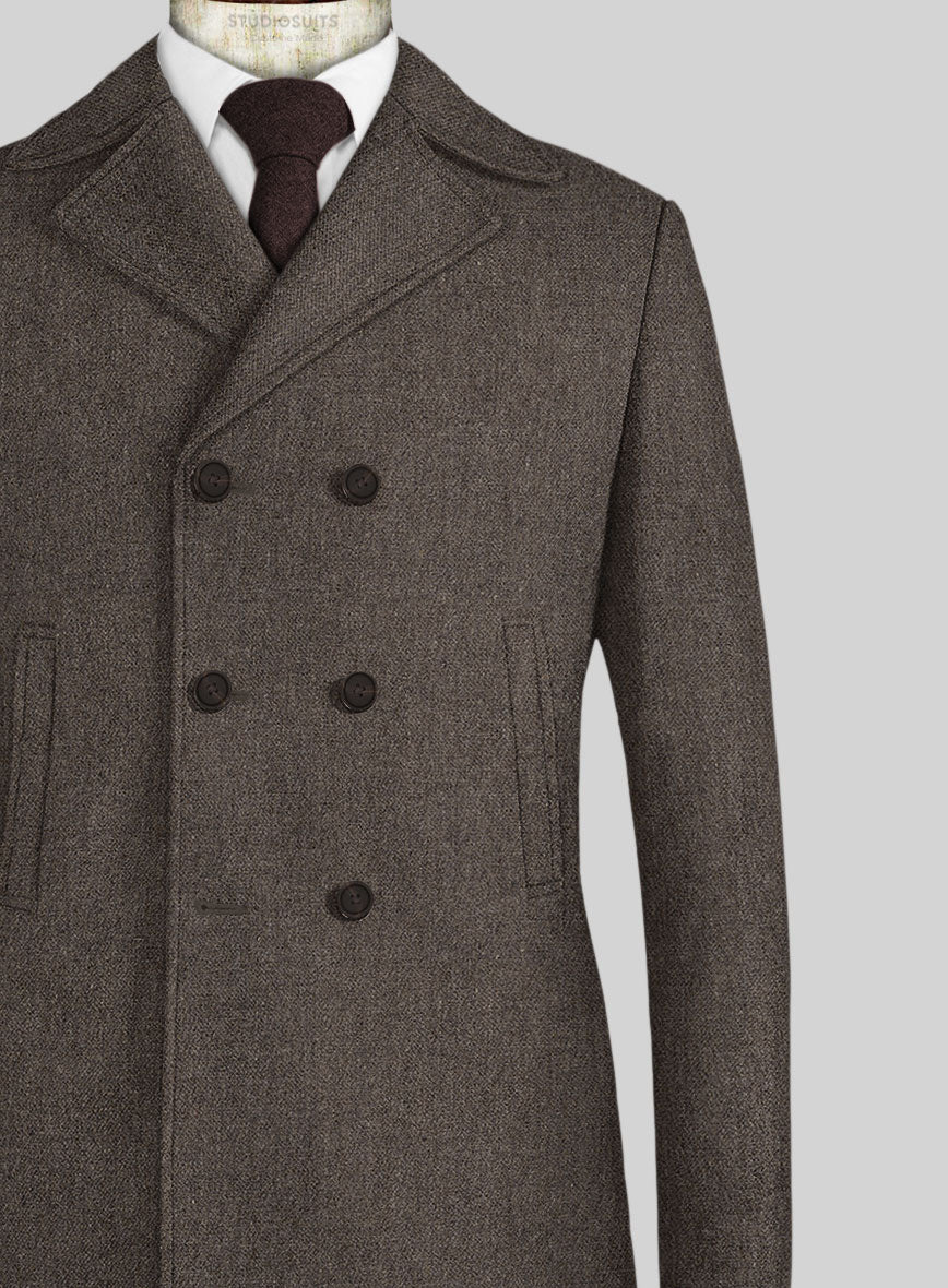 Carre Brown Tweed Pea Coat - Image 2