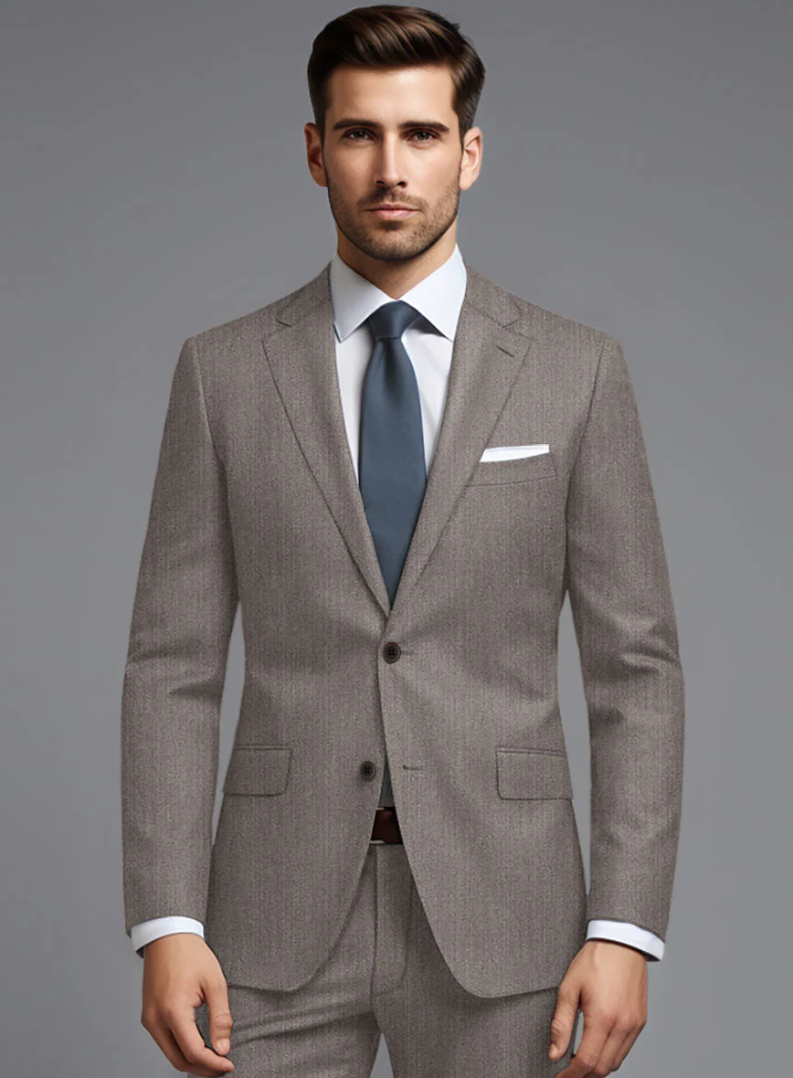 Cavalry Twill Brown Wool Jacket - Image 2