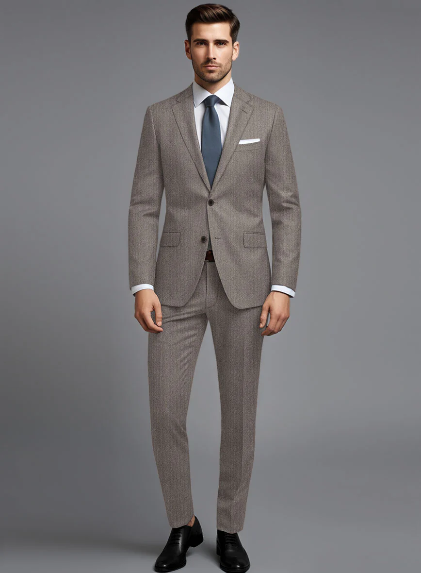 Cavalry Twill Brown Wool Suit - Image 2