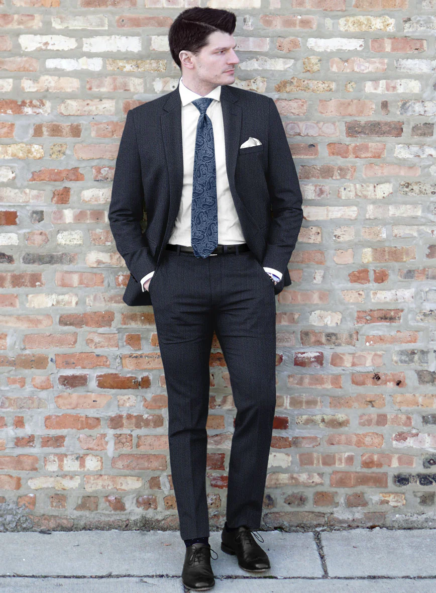 Cavalry Twill Dark Blue Wool Suit - Image 2