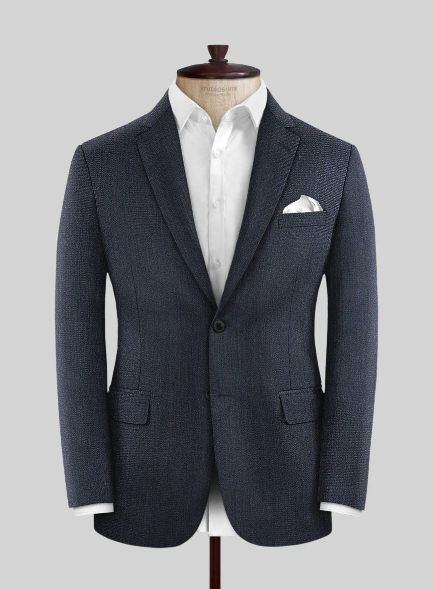 Cavalry Twill Dark Blue Wool Suit - Image 3