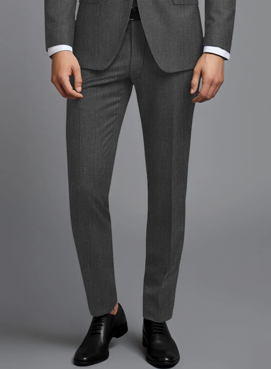 Cavalry Twill Dark Gray Wool Pants - Image 2