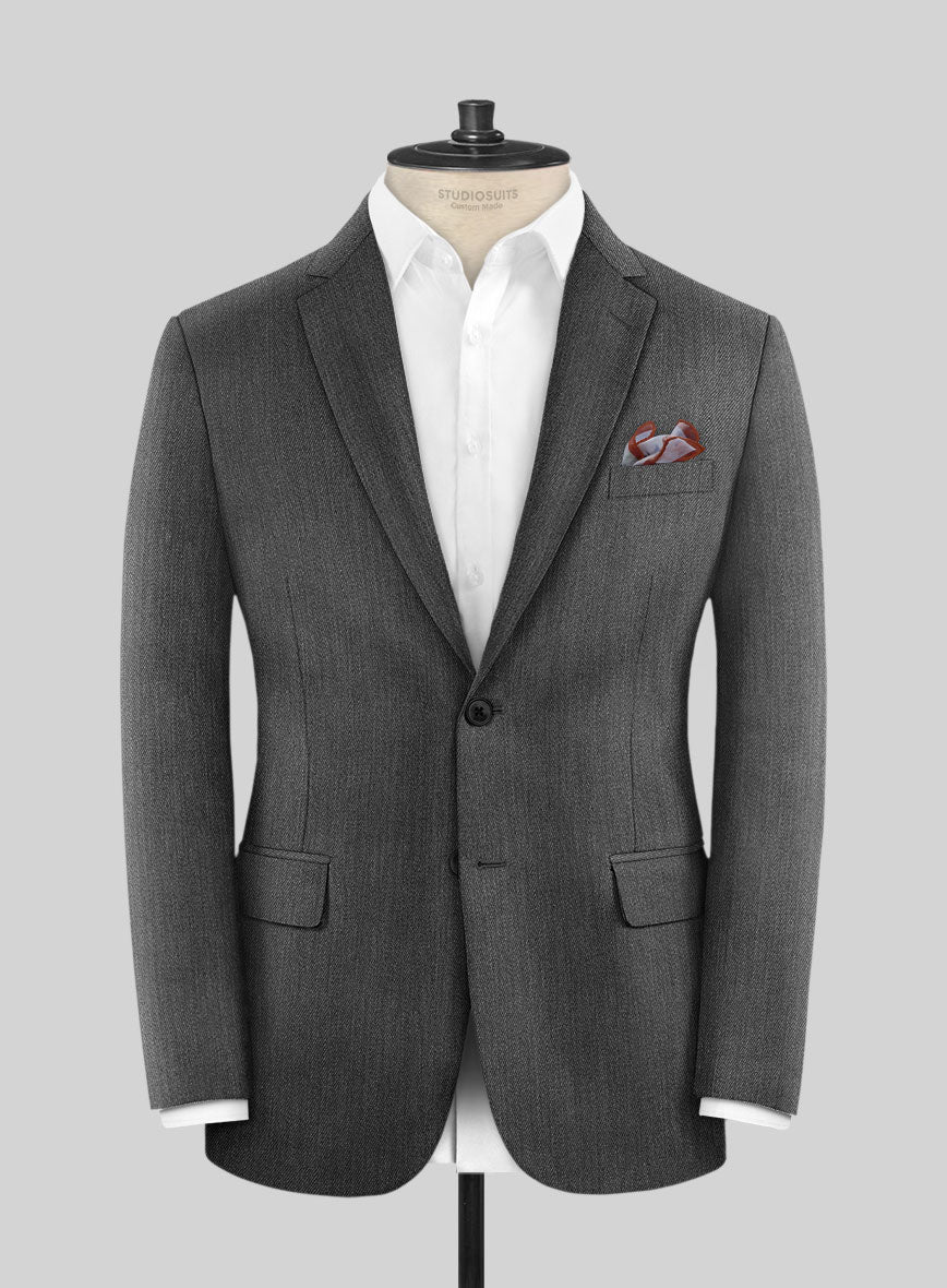 Cavalry Twill Dark Gray Wool Suit - Image 4