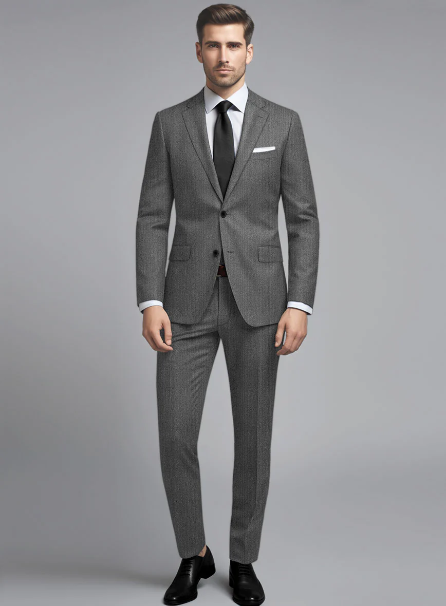 Cavalry Twill Gray Wool Suit - Image 2