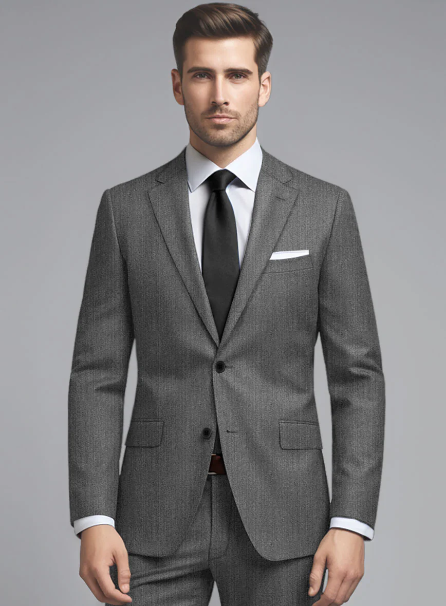 Cavalry Twill Gray Wool Suit - Image 4