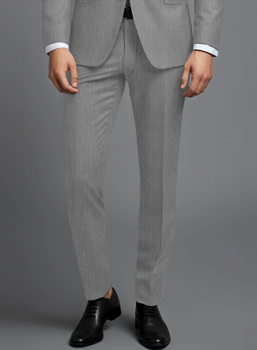 Cavalry Twill Light Gray Wool Pants - Image 2