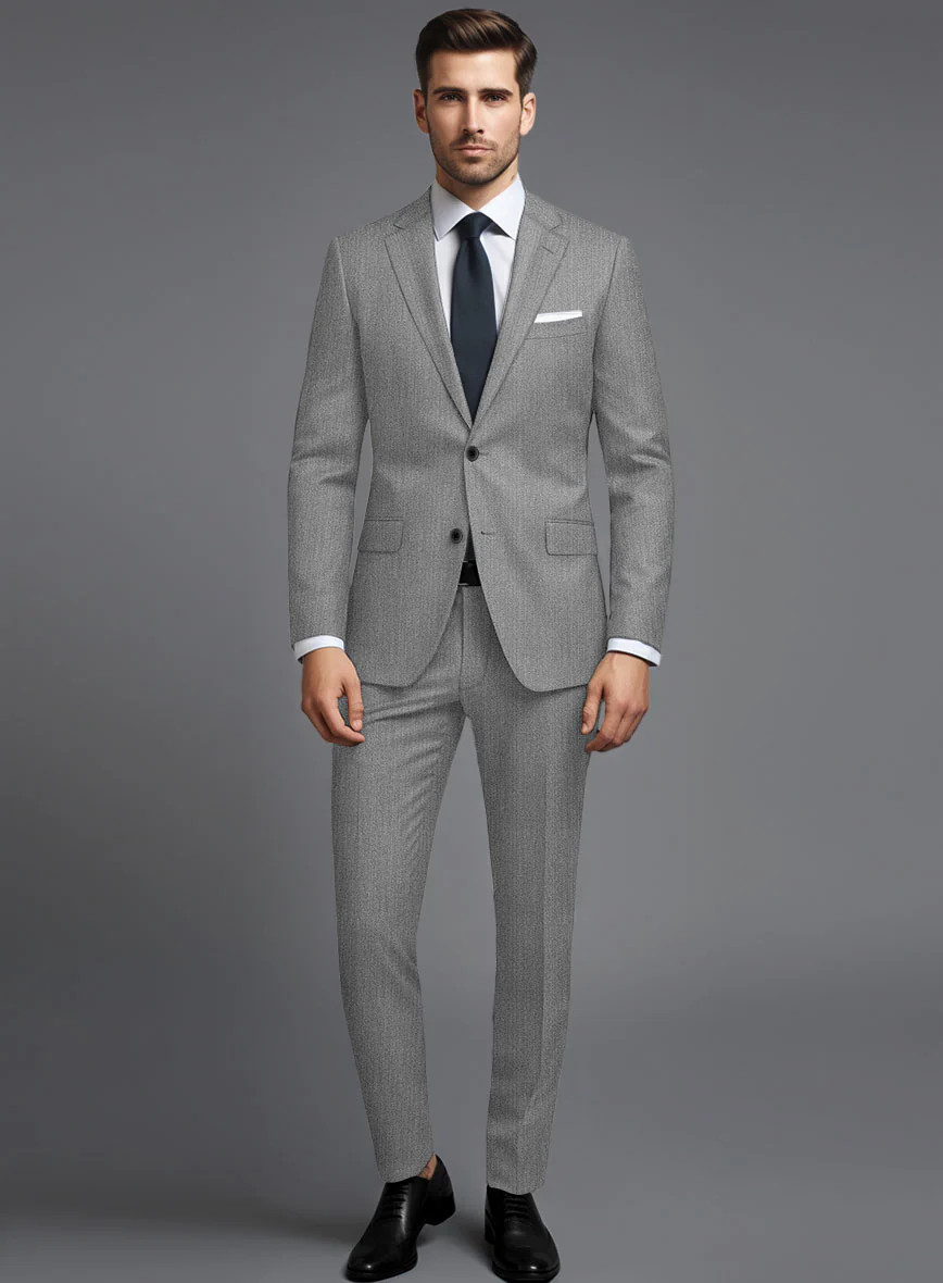 Cavalry Twill Light Gray Wool Suit - Image 2