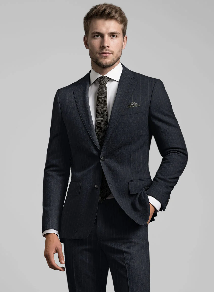 Chalkstripe Blue Wool Jacket - Image 2