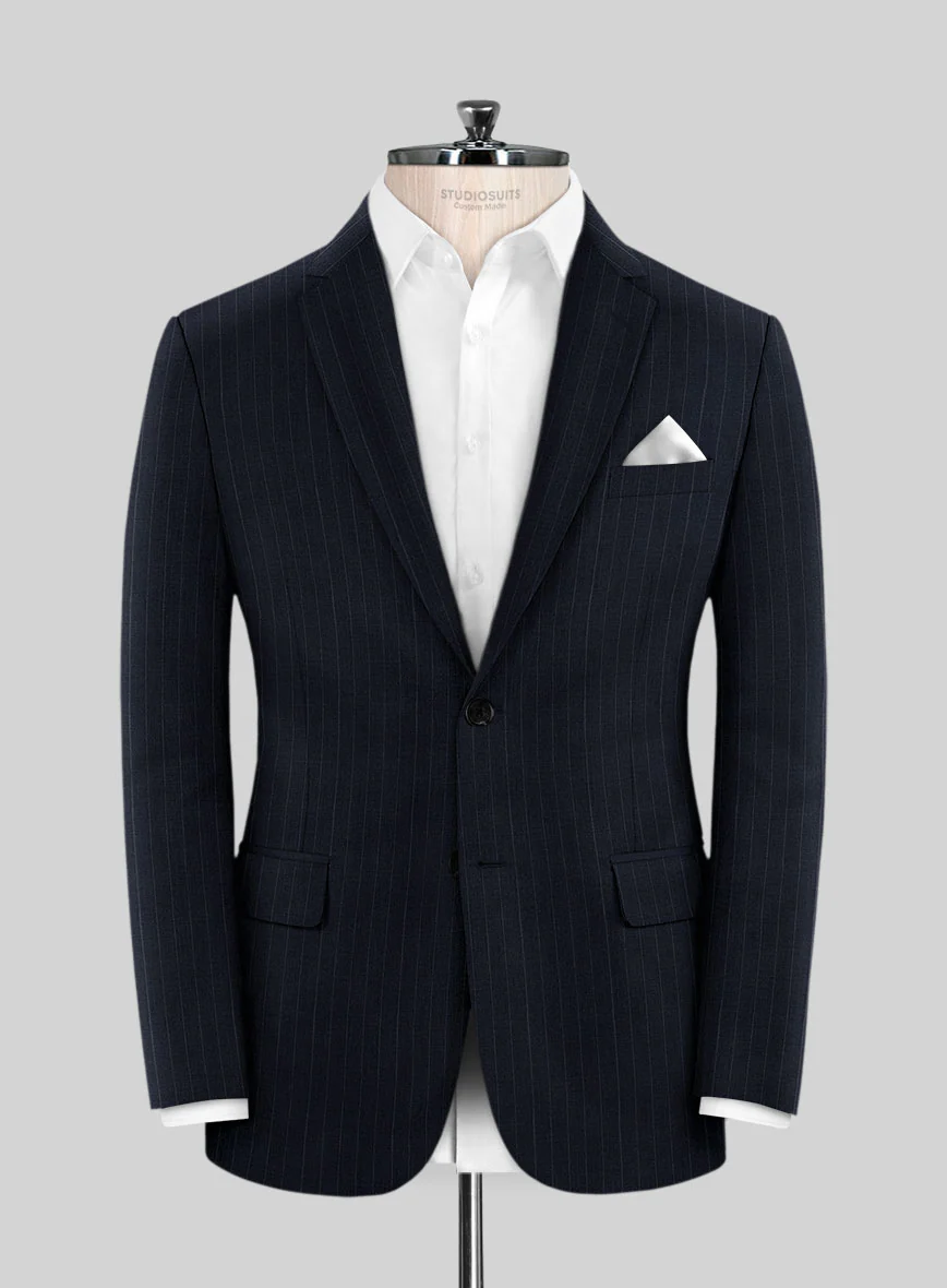 Chalkstripe Deep Blue Wool Suit - Image 3