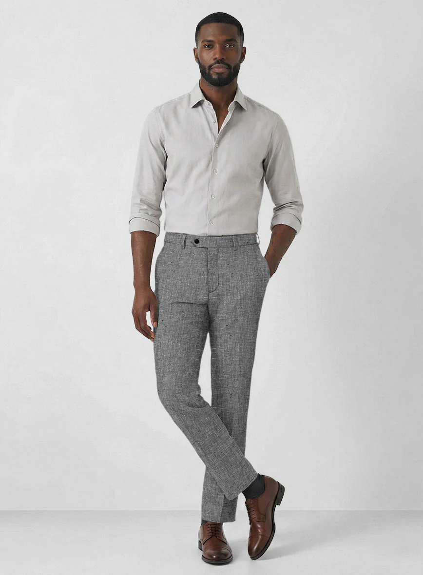 Chambray Black Linen Pants - Image 3