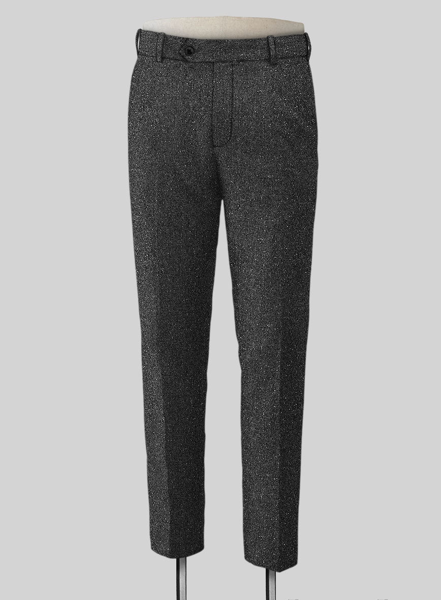 Charcoal Flecks Donegal Tweed Pants - Image 4