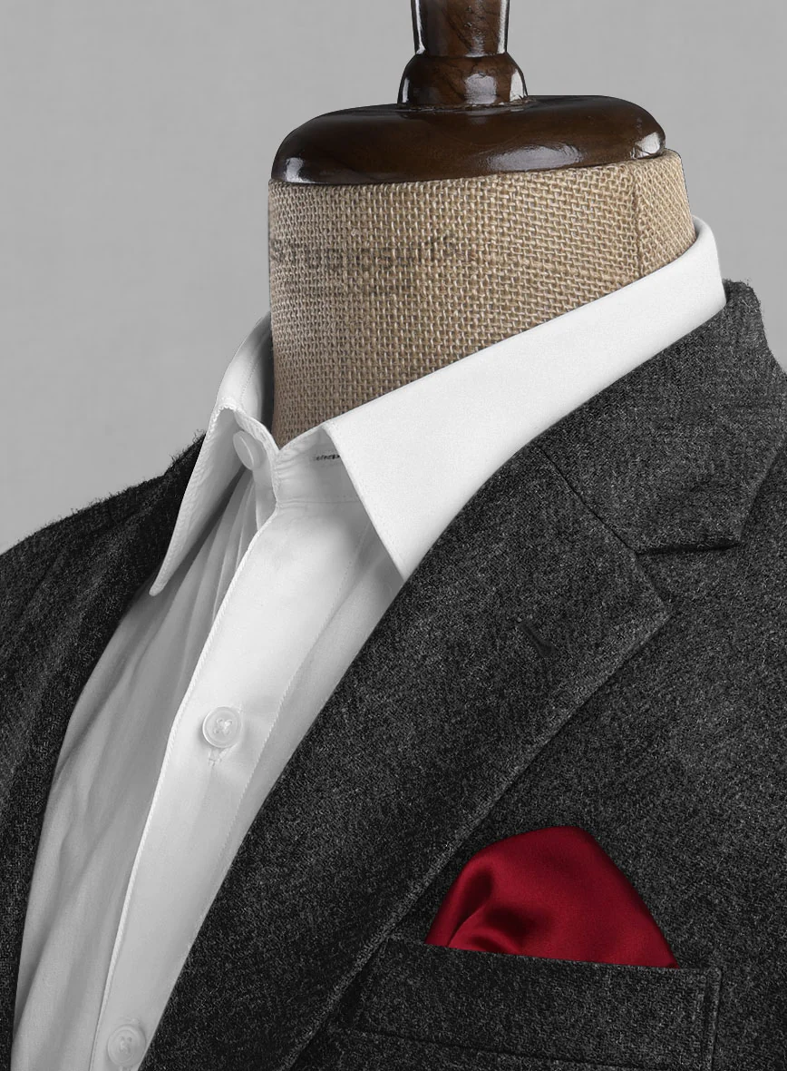 Charcoal Herringbone Tweed Suit - Image 6