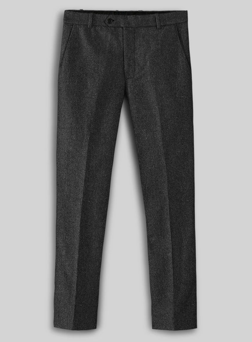 Charcoal Herringbone Tweed Suit - Image 7