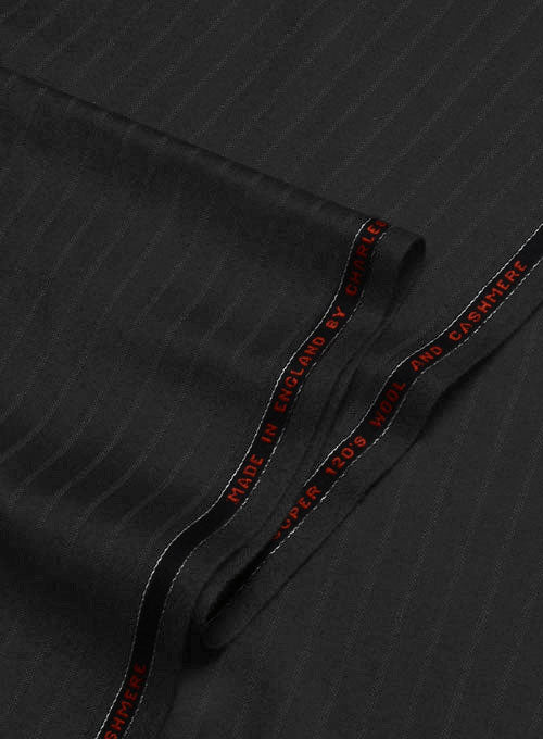 Charles Clayton Black Stripe Wool Cashmere Jacket - Image 3