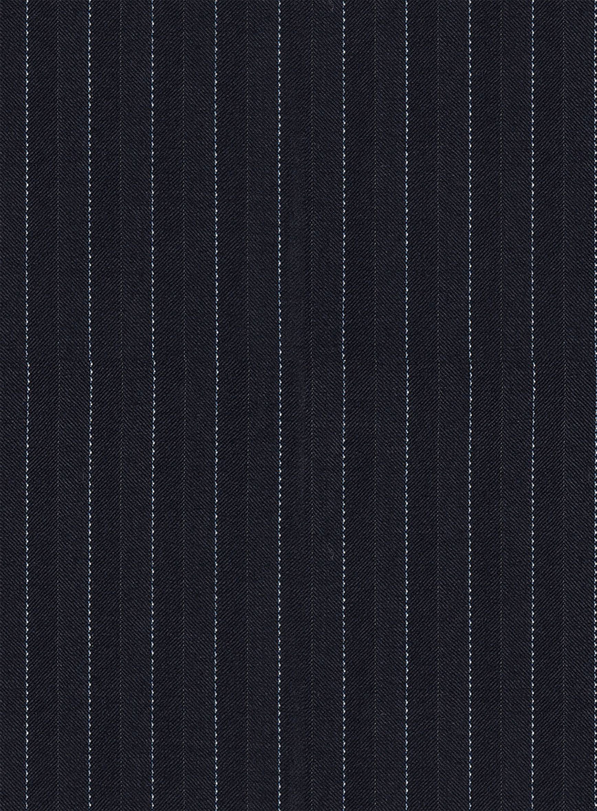 Charles Clayton Mielli Blue Stripe Wool Cashmere Pants - Image 2