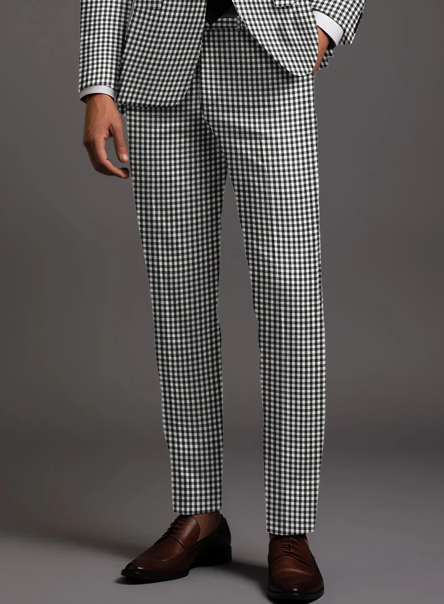 Check Board Wool Pants - Image 2