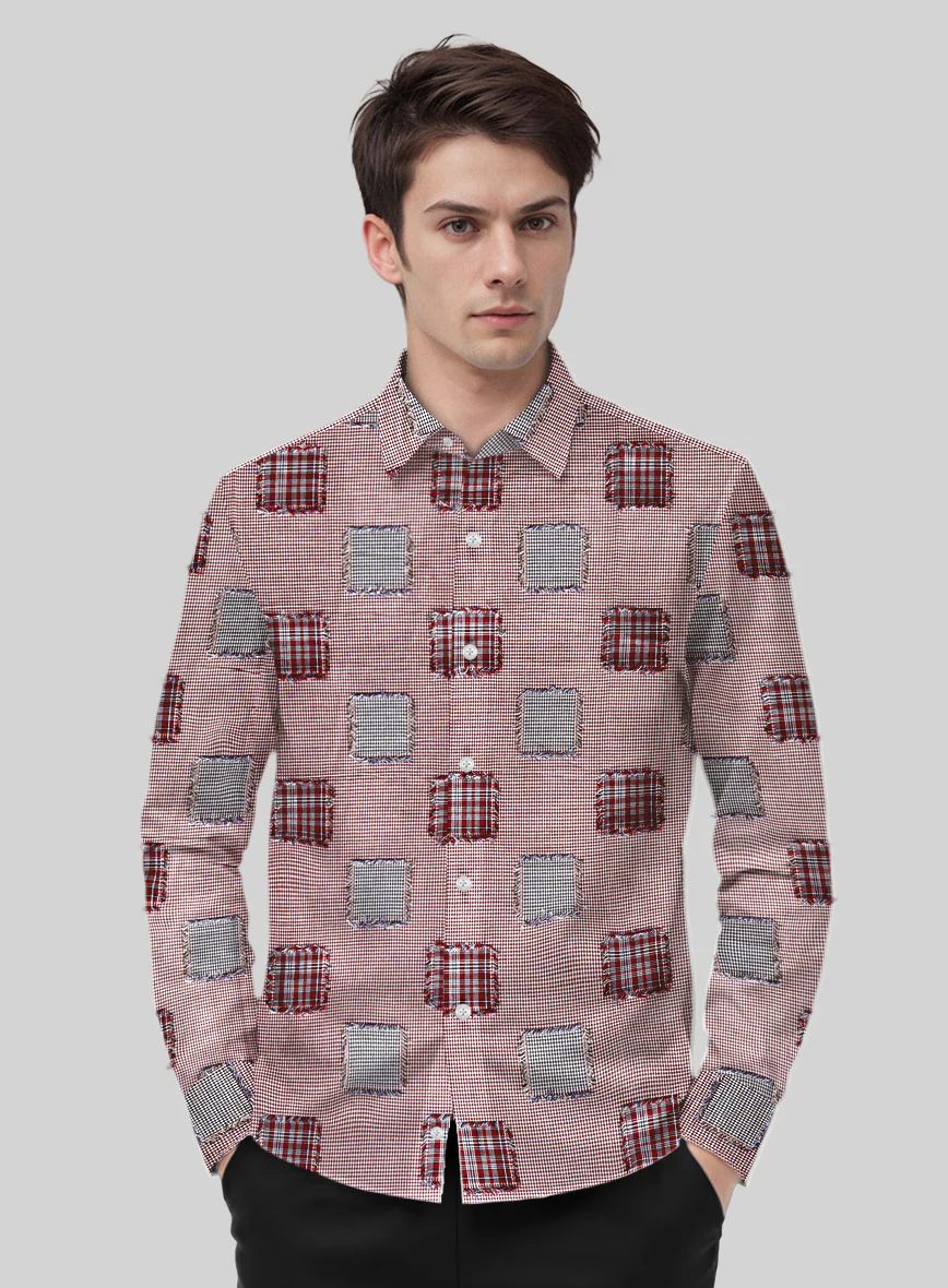 Cherrywood Check Patchwork Cotton Shirt - Image 3