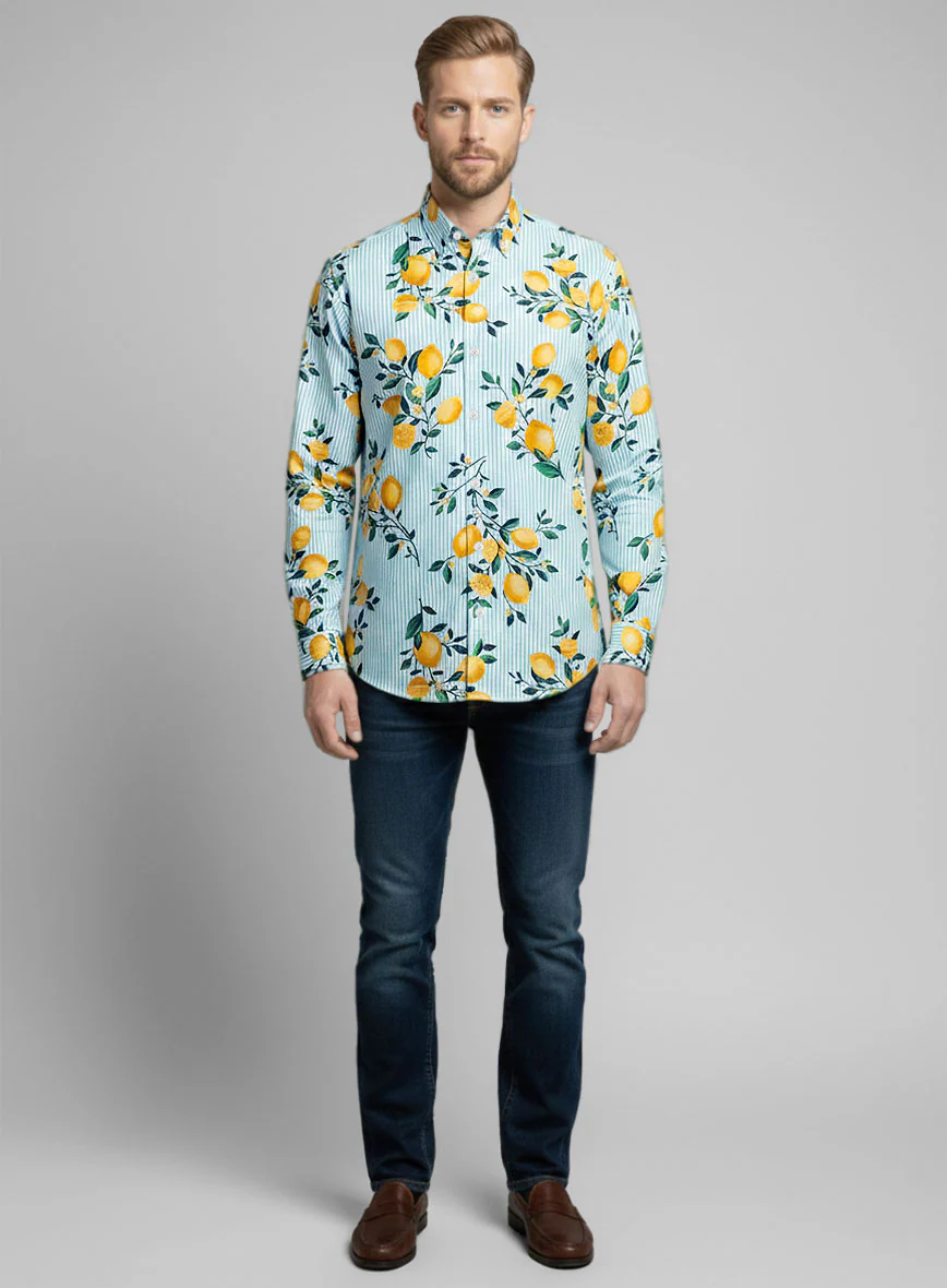 Citrus Breeze Cotton Lycra Shirt - Image 4