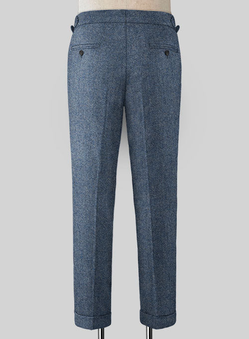 Classic Blue Denim Highland Tweed Trousers - Image 3