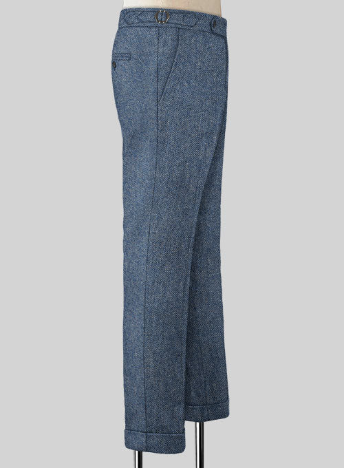 Classic Blue Denim Highland Tweed Trousers - Image 7
