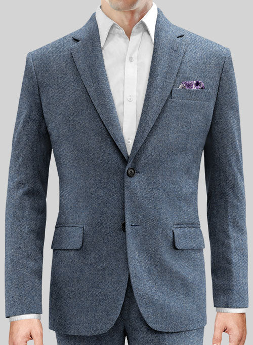 Classic Blue Denim Tweed Jacket - Image 3