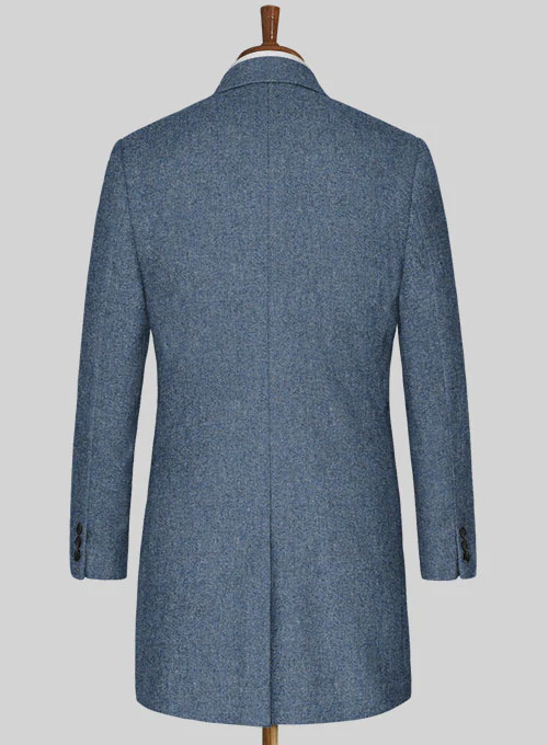 Classic Blue Denim Tweed Overcoat - Image 2