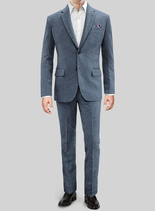 Classic Blue Denim Tweed Suit - Image 2