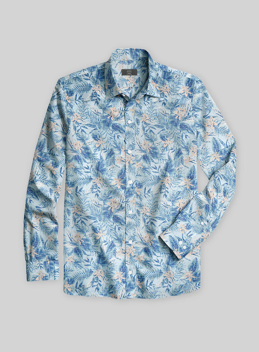 Coastal Palm Drift Cotton Shirt - Image 3
