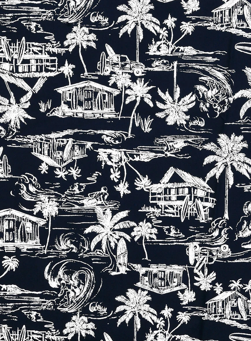 Coastal Sketch Cotton Shirt - Image 4
