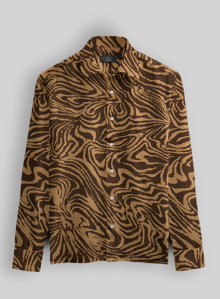 Cocoa Strata Cotton Lycra Shirt - Image 3