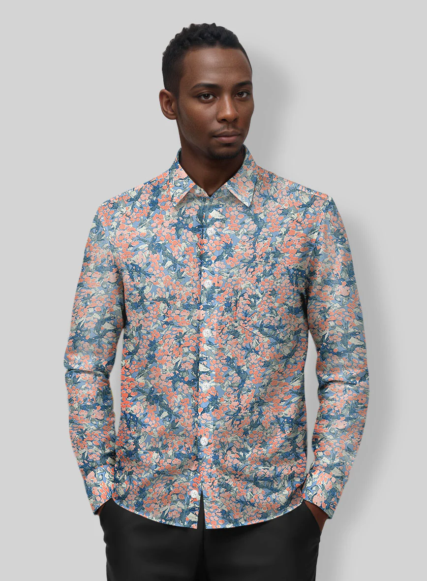 Coral Crush Cotton Lycra Shirt - Image 3