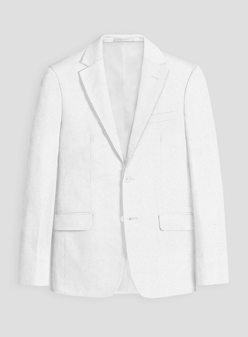Cotton Drill White Stretch Suit - Image 2