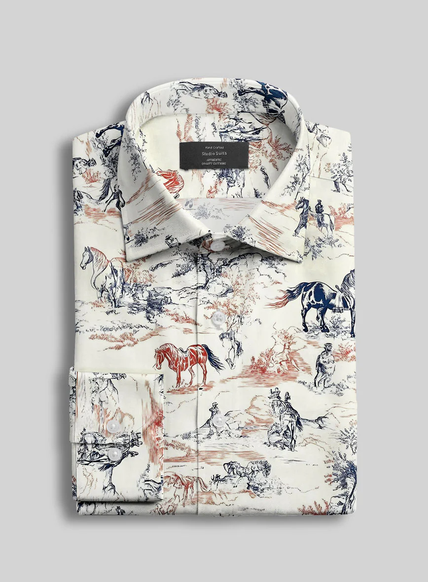 Countryside Sketch Silk Shirt - Image 2