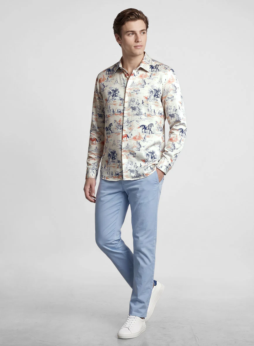 Countryside Sketch Silk Shirt - Image 4