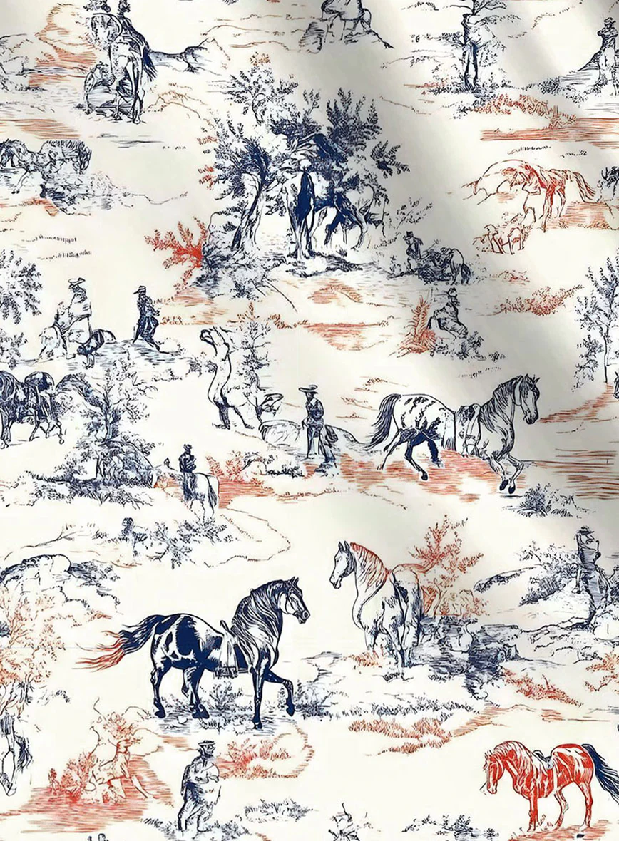Countryside Sketch Silk Shirt - Image 5