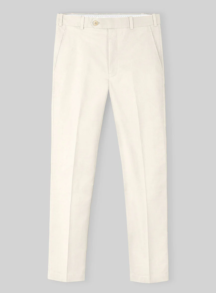 Cream Napoli Stretch Light Weight Cotton Suit - Image 4