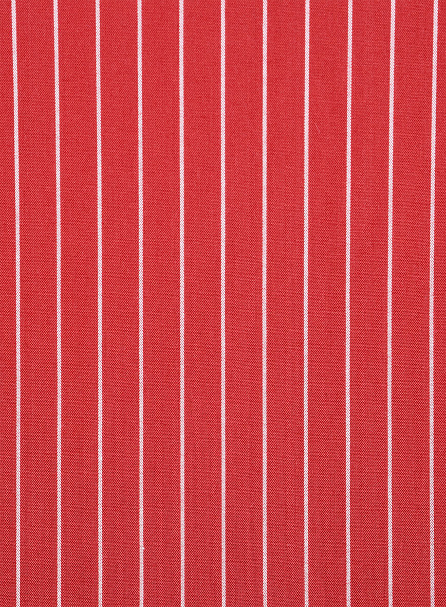 Crimson Stripe Cotton Shirt - Image 3