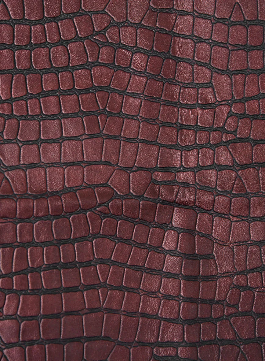 Croc Antique Rose Leather Blazer - Image 3