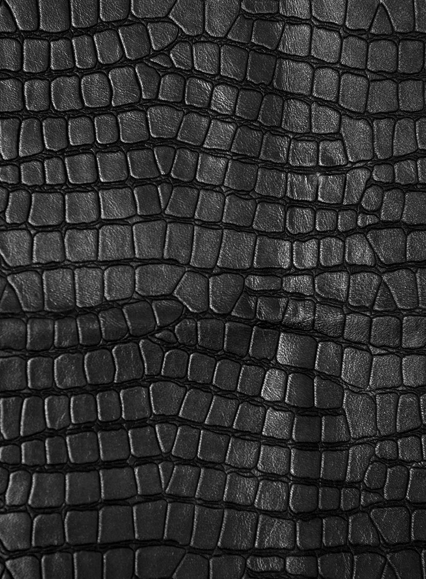 Croc Black Western Leather Blazer - Image 3