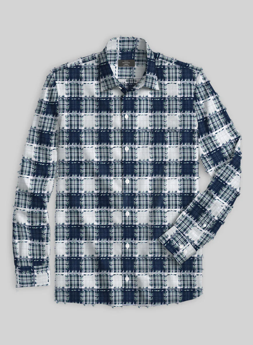 Crossfade Check Patchwork Cotton Shirt - Image 2