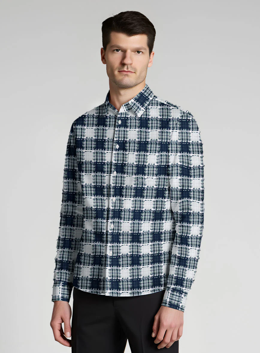 Crossfade Check Patchwork Cotton Shirt - Image 3
