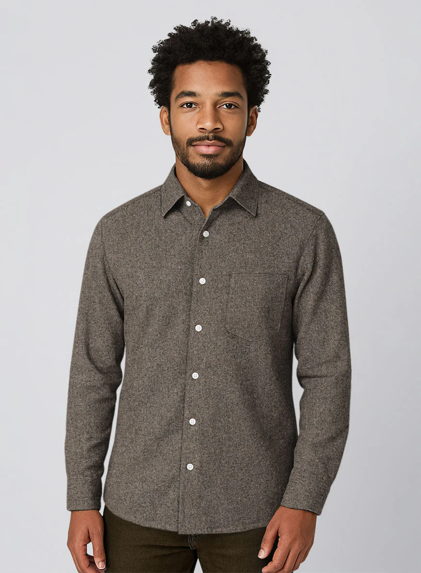 Dapper Brown Tweed Shirt - Image 2