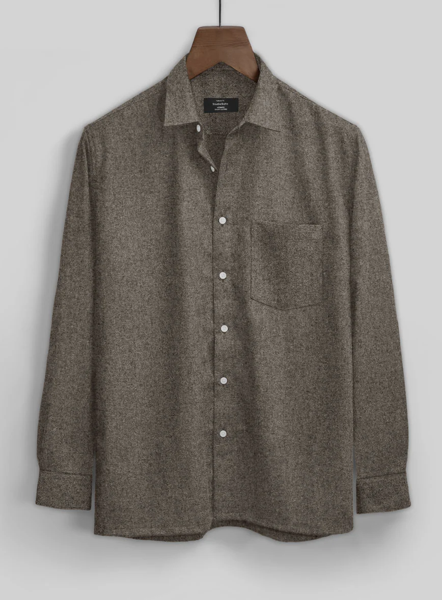 Dapper Brown Tweed Shirt - Image 3