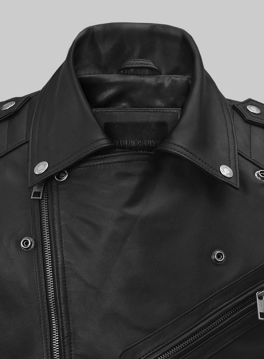 Dargee Black Biker Leather Vest - Image 3